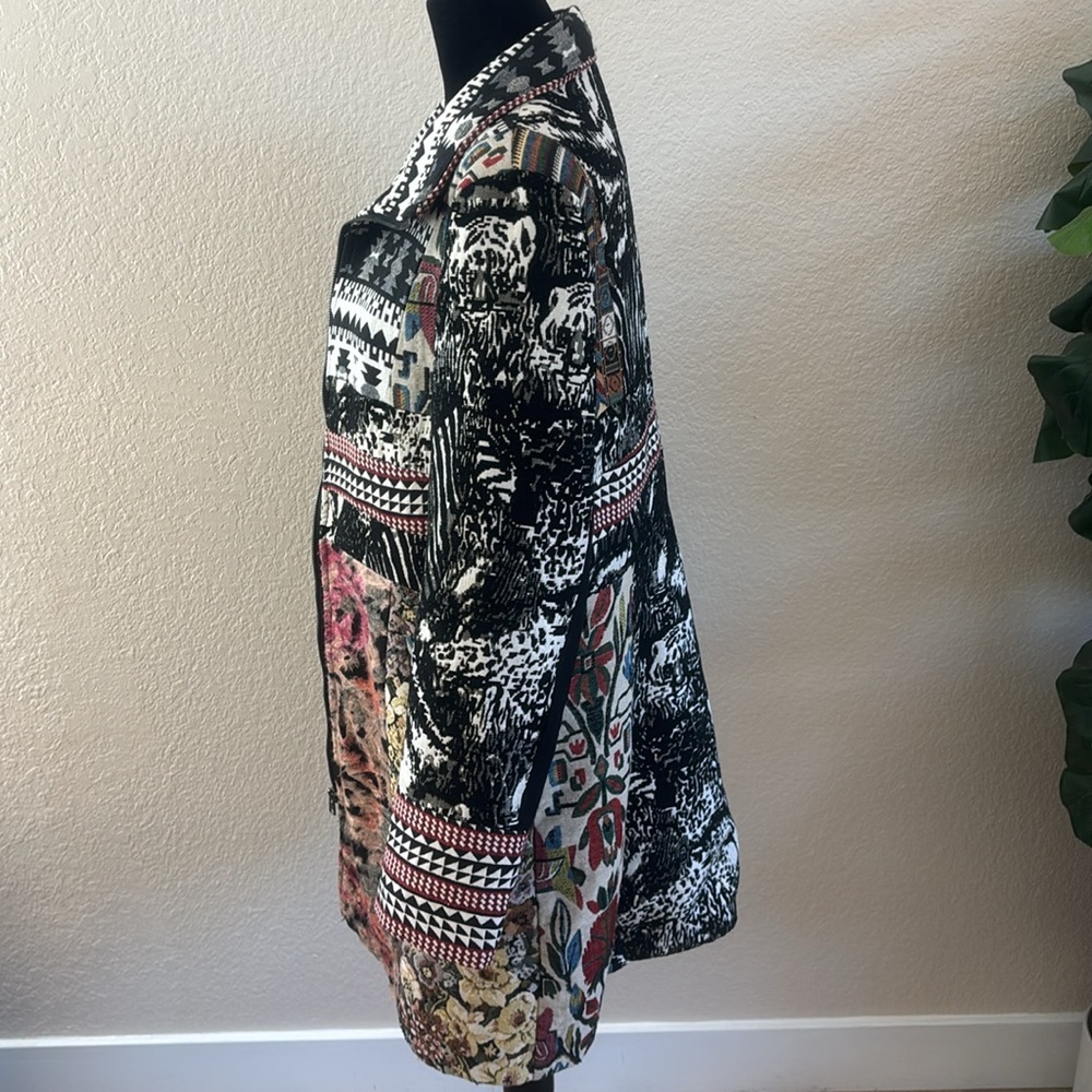 Dor Dor Couture Women's jacket coat Art Patchwork southwestern Size XL - Picture 5 of 10